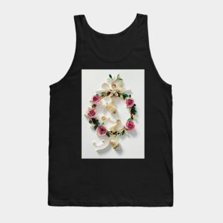 Printed Paper Quilling Art/Original Art by Hyunah Yi/ Christmas print card /Christmas handmade card/Rose wreath card Tank Top